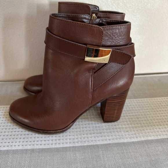Louise Et Cie Ankle Boots Brown Leather Round Toe Size 7.5/37.5 - Picture 3 of 8
